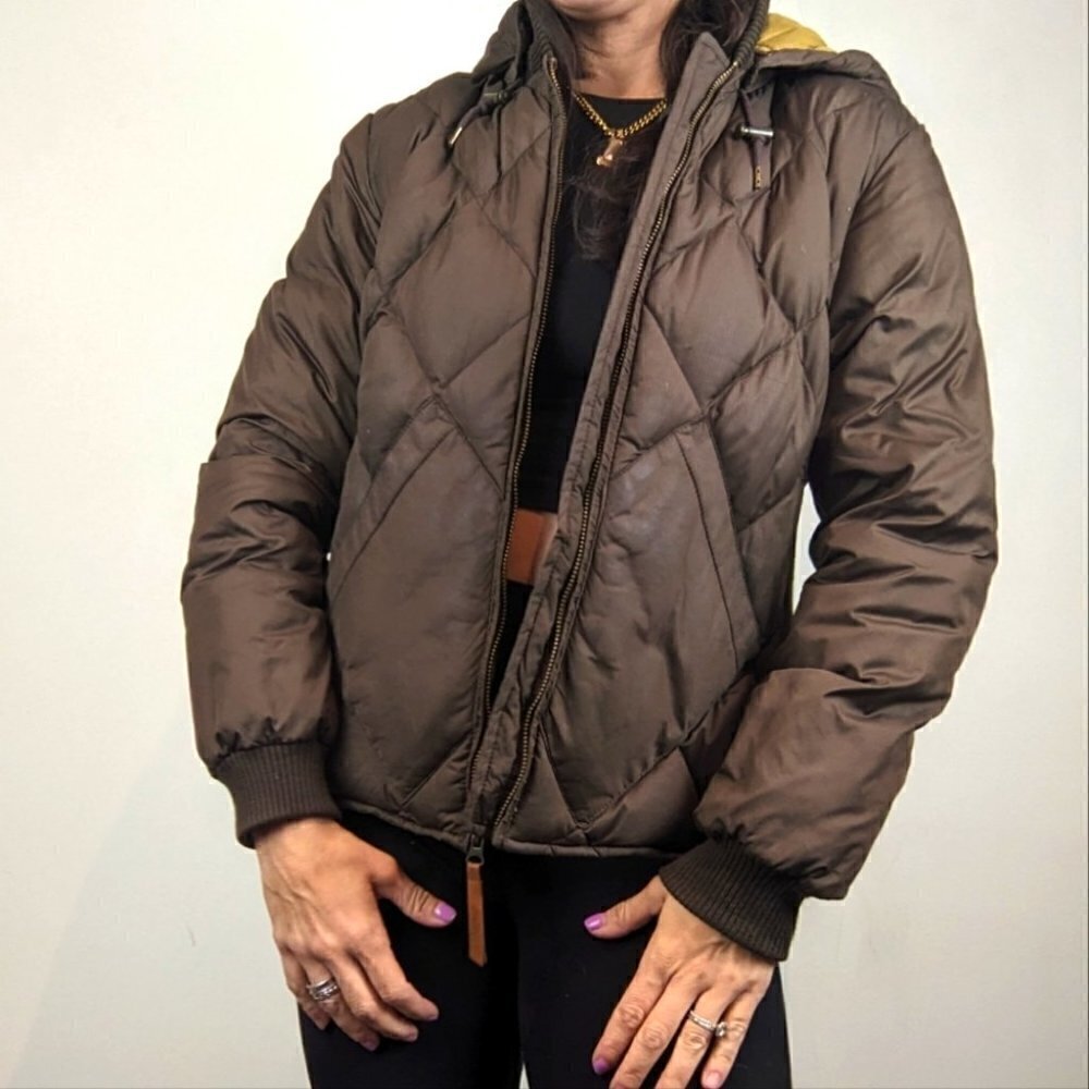 EDDIE Bauer Goose down "Skyliner" coat brown fits medium